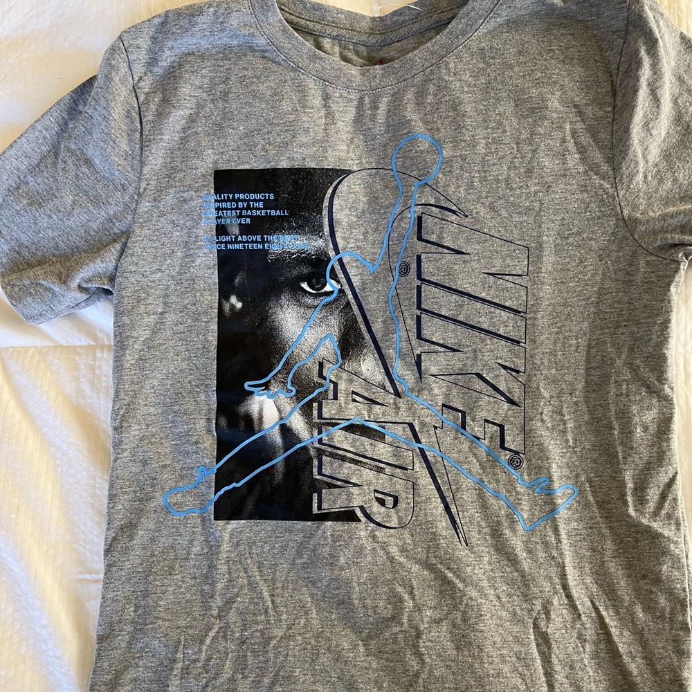 Brand new, no tags. Boys, gray Air Jordan tshirt